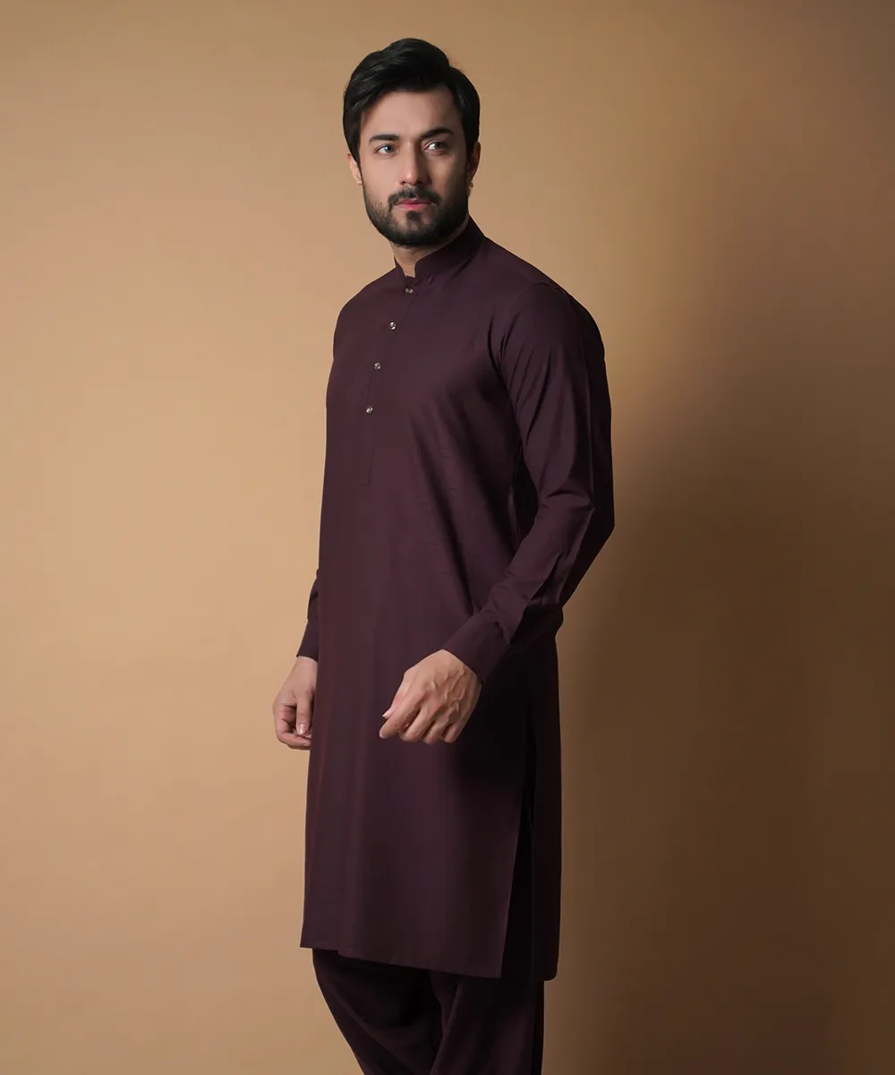 Burgundy shalwar kameez