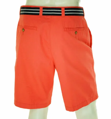 Club Room Men's Belted Flat Front Chino Shorts Heirloom Rose