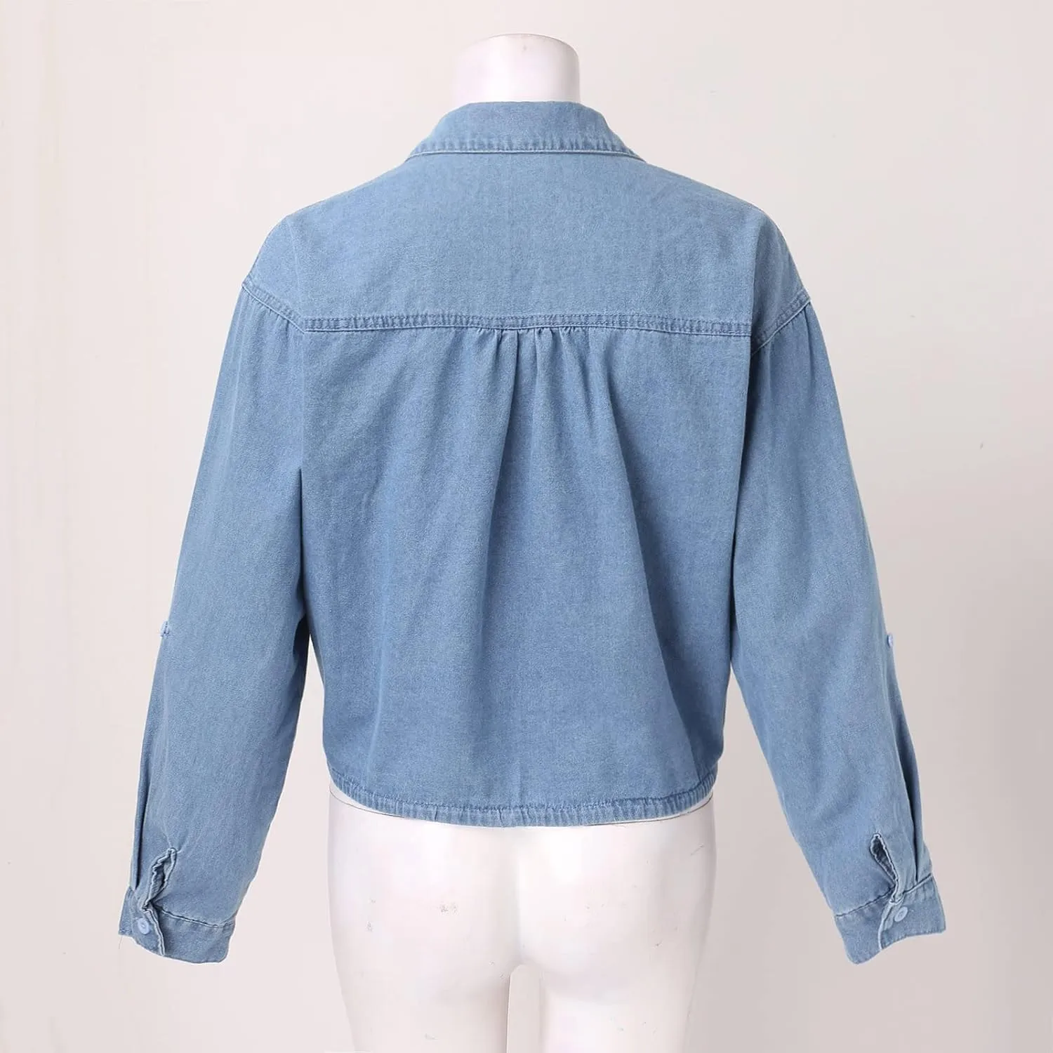 Denim Shirt Women Women Compression Long Sleeve Drawstring Cropped Fitness Hoodie Sweatshirts Jacket For Women