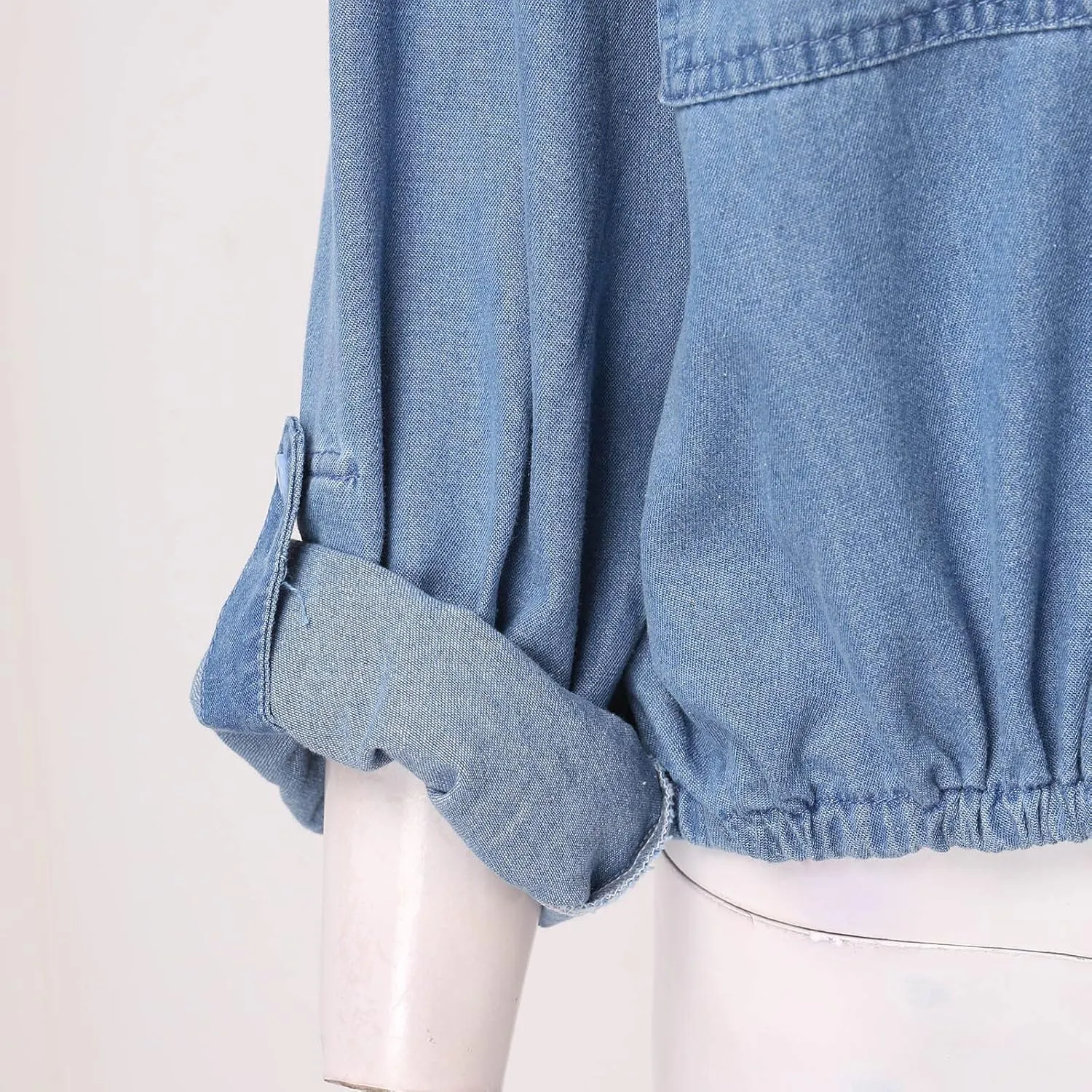 Denim Shirt Women Women Compression Long Sleeve Drawstring Cropped Fitness Hoodie Sweatshirts Jacket For Women