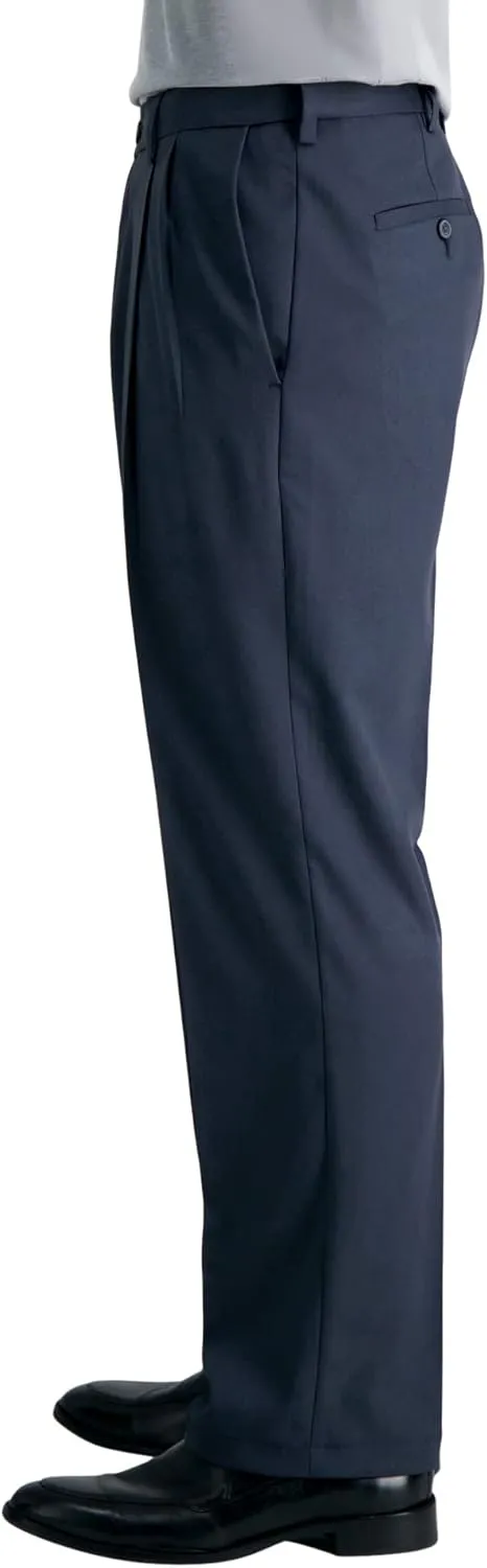 Haggar Men's Cool 18 Pro Classic Fit Pleat Front Dress Casual Stretch Golf Pant (Regular and Big & Tall Sizes)