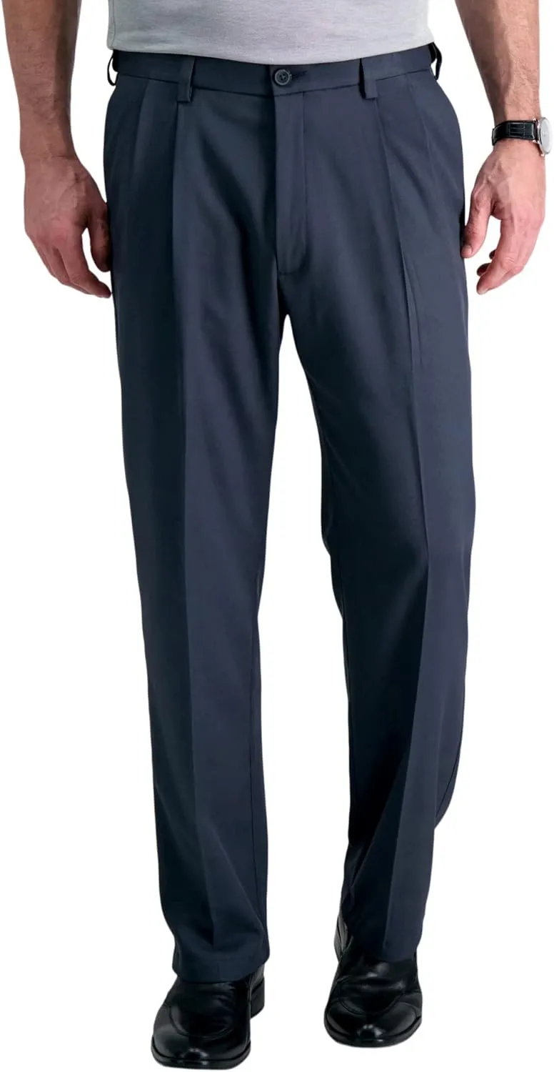 Haggar Men's Cool 18 Pro Classic Fit Pleat Front Dress Casual Stretch Golf Pant (Regular and Big & Tall Sizes)
