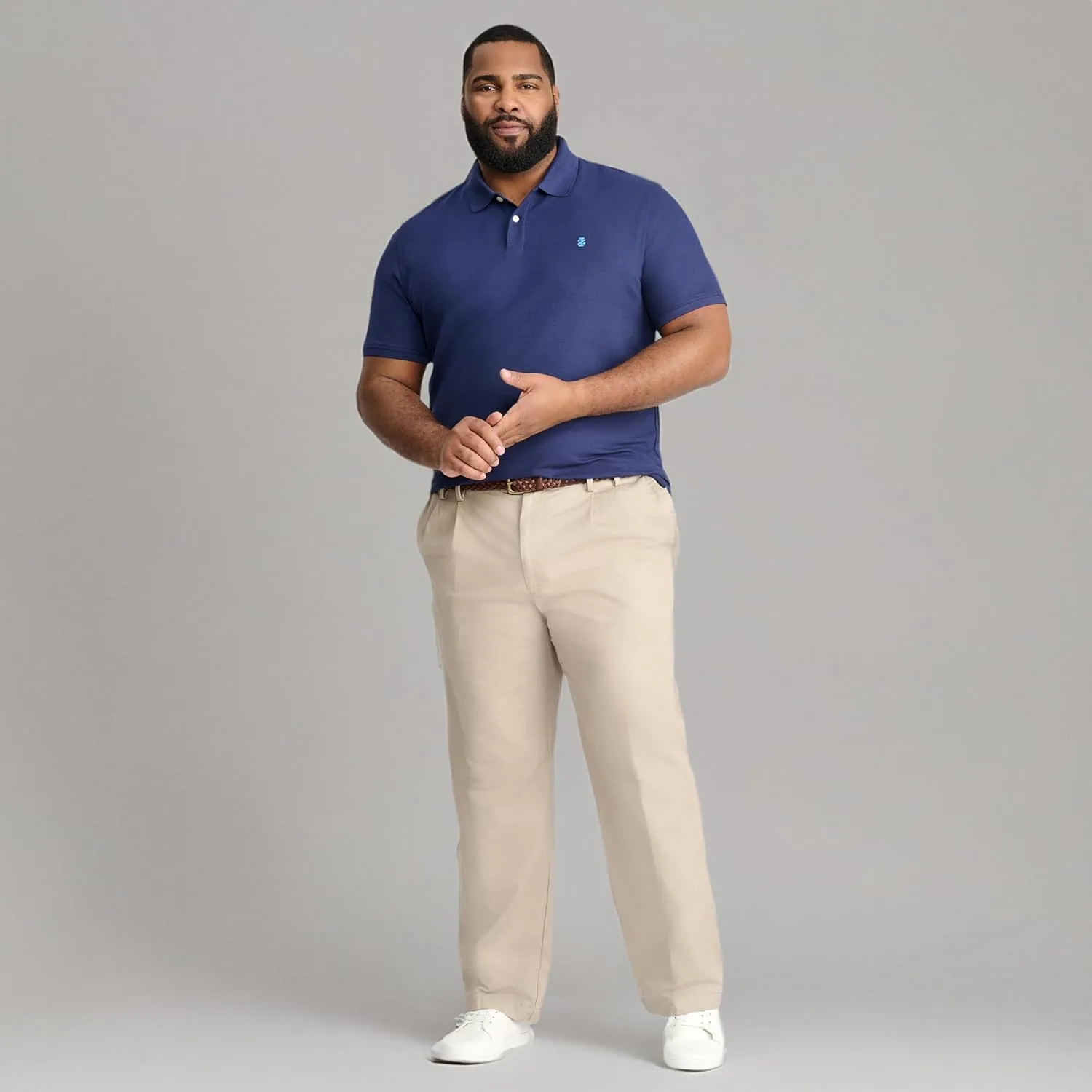 IZOD Men's Big-and-Tall American Chino Double-Pleated Pants