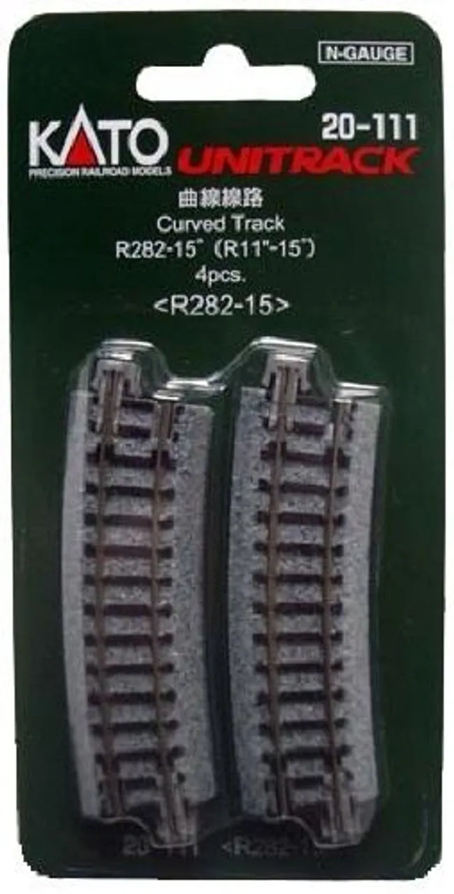 Kato 20-111 282mm (11') Radius 15 Curve Track R282-15 (N scale)