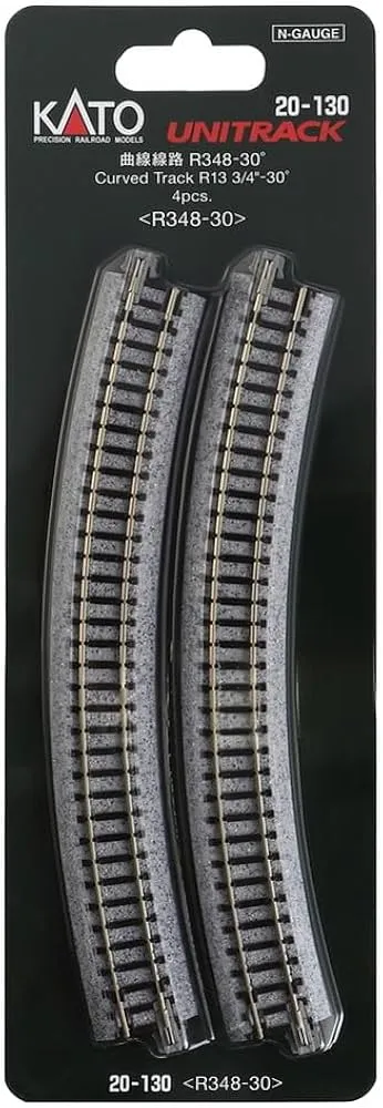 Kato 20-130 (N) 348mm (13 3/4") Radius 30º Curve Track [4 pcs]