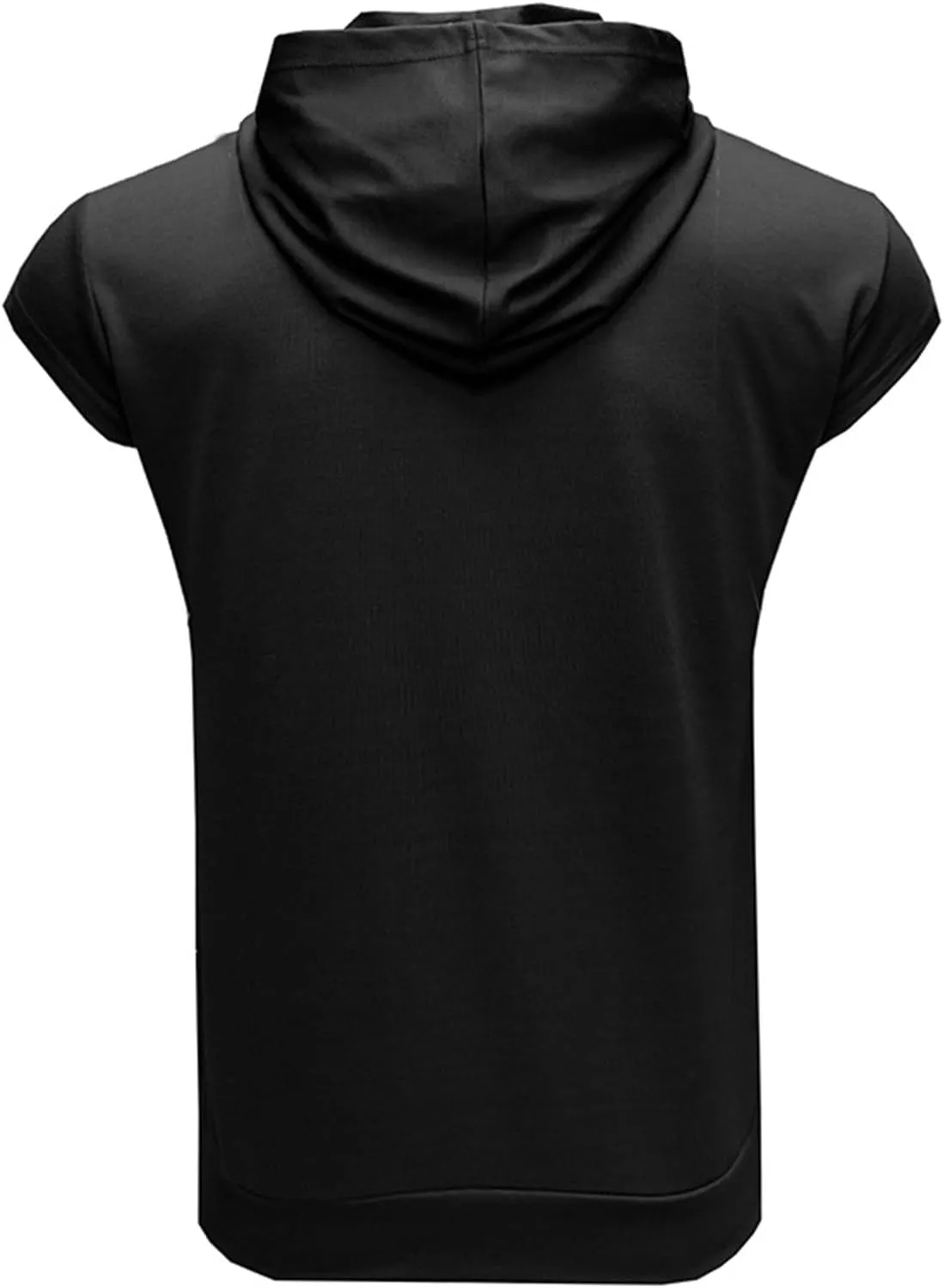 Men's Workout Hooded Tank Tops Sleeveless Gym Hoodies Bodybuilding Muscle Cut Off T Shirt Athletic Tees with Pockets