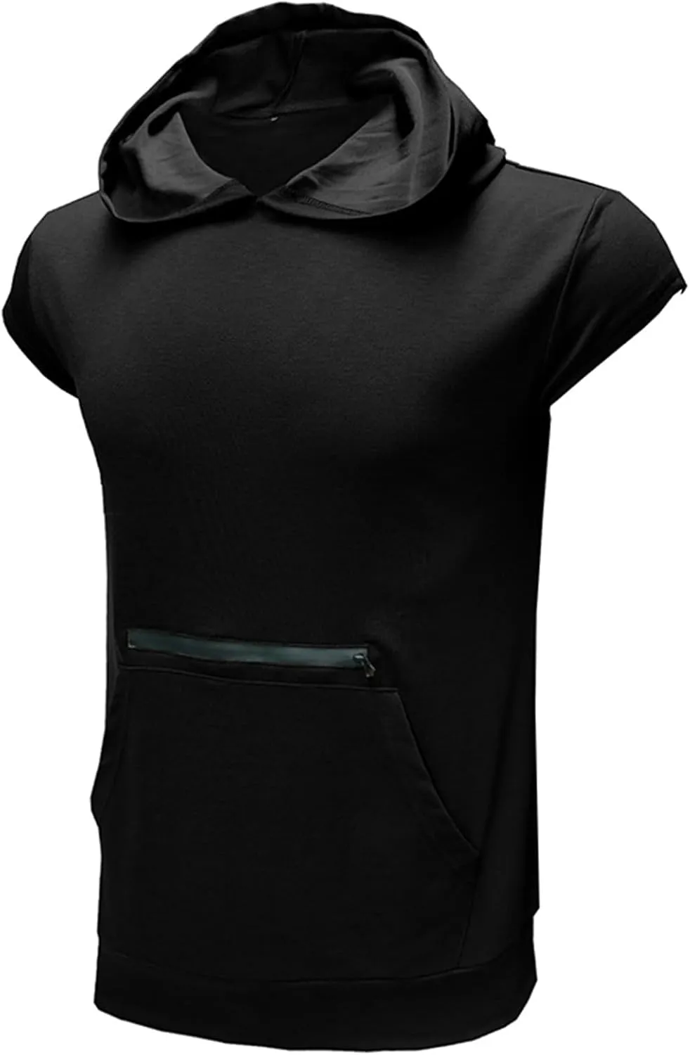 Men's Workout Hooded Tank Tops Sleeveless Gym Hoodies Bodybuilding Muscle Cut Off T Shirt Athletic Tees with Pockets