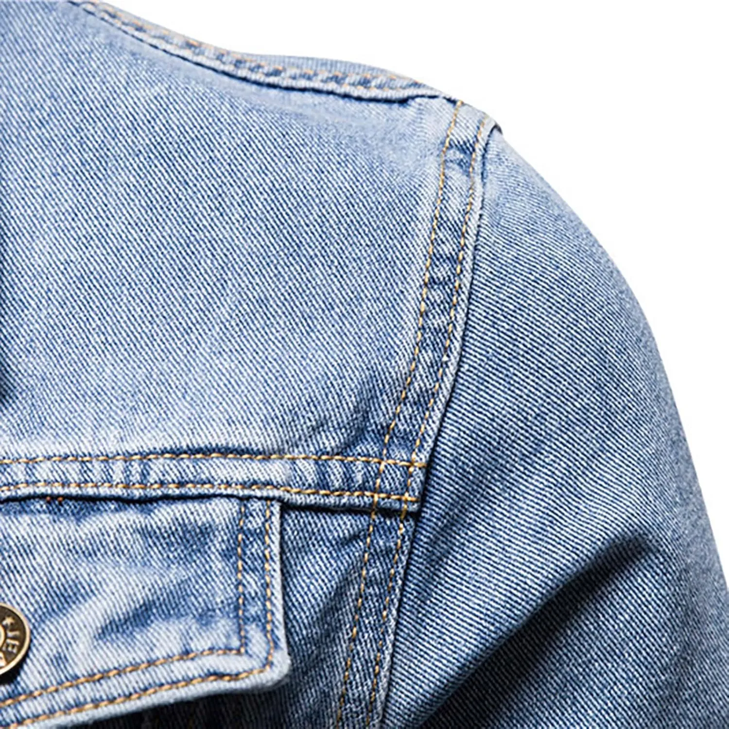 NATHGAM Men's Denim Jacket Slim Fit Button Western Cowboy Jackets Distressed Jean Trucker Jackets Fall Fashion Casual Coats