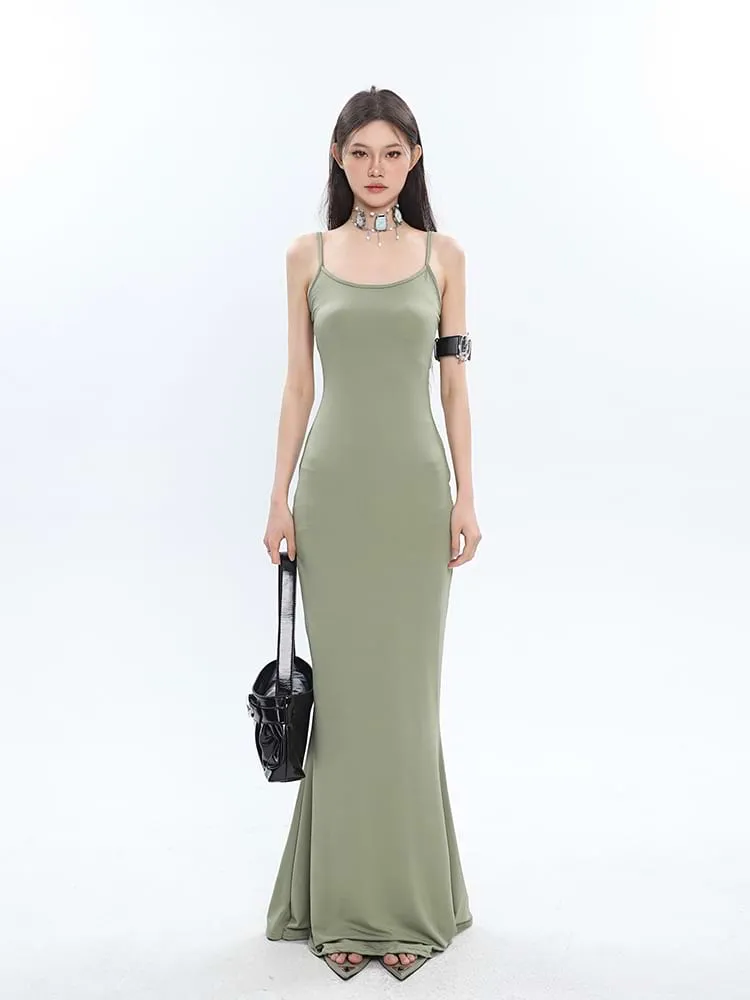 Spaghetti Strap Slip On Maxi Dress