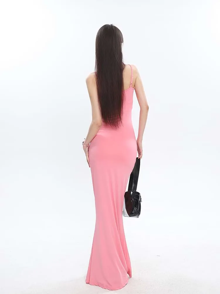Spaghetti Strap Slip On Maxi Dress