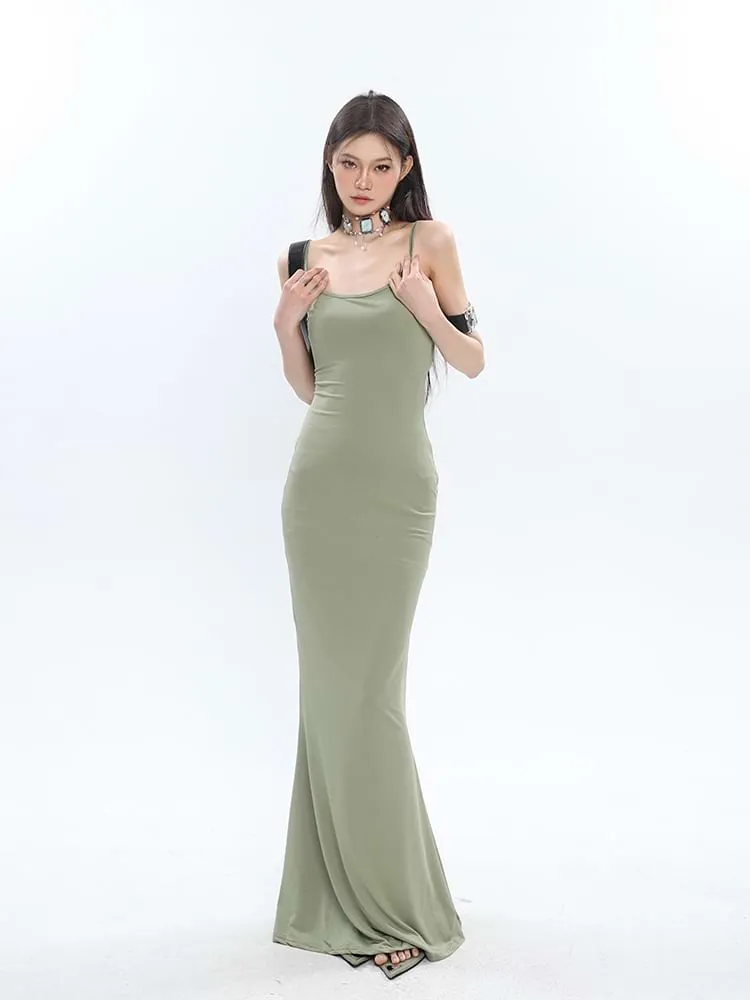 Spaghetti Strap Slip On Maxi Dress