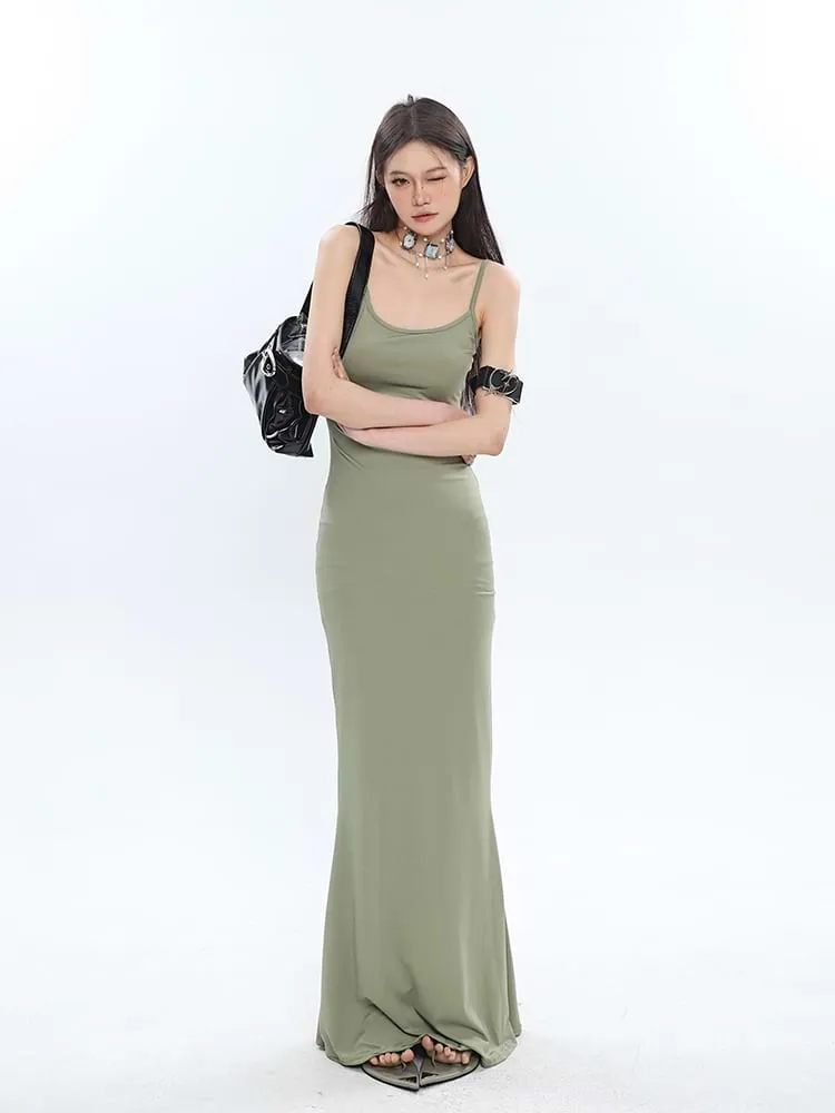 Spaghetti Strap Slip On Maxi Dress