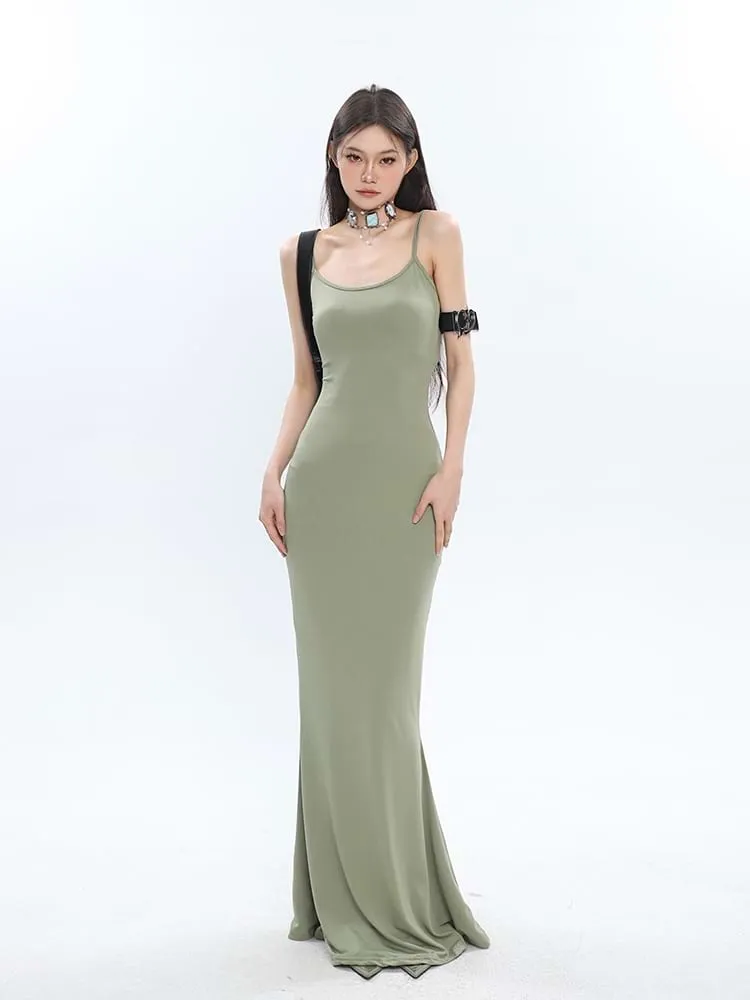 Spaghetti Strap Slip On Maxi Dress
