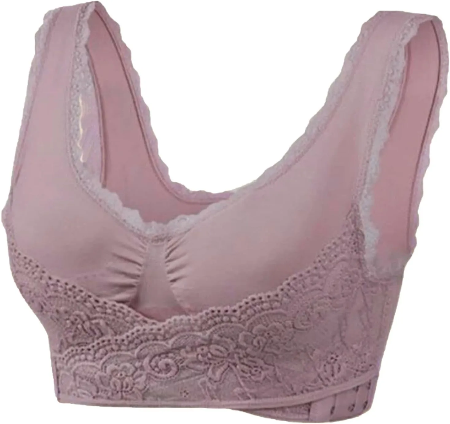 Sports Bras for Women Front Criss Cross Bras Side Buckle Lace Sports Bras Wireless Push Up Seamless Bra with Removable Pad
