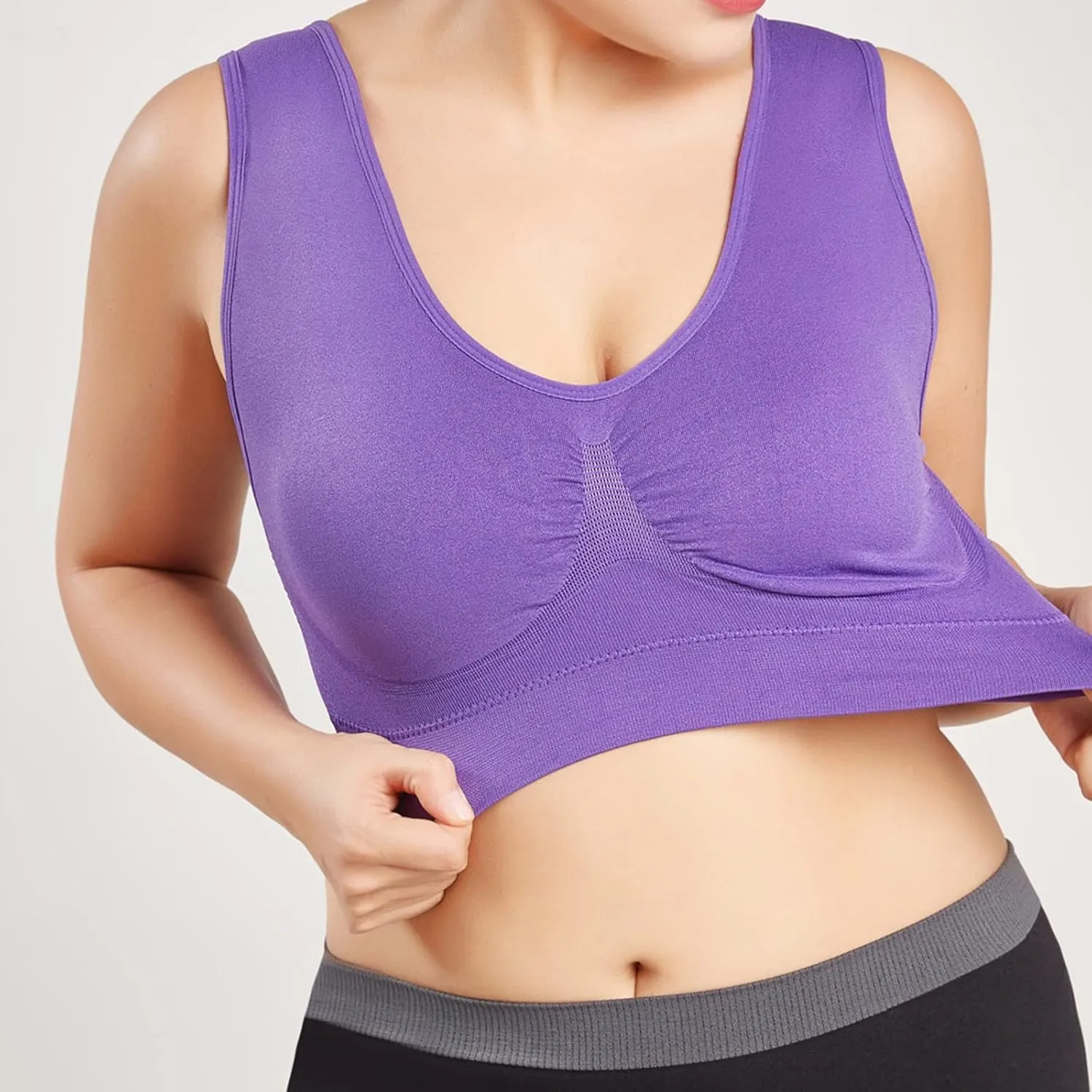 Sports Bras for Women Pack Padded Sports Large Bra No Underwire Full Coverage Workout Crop Tops Everyday Wear Solid
