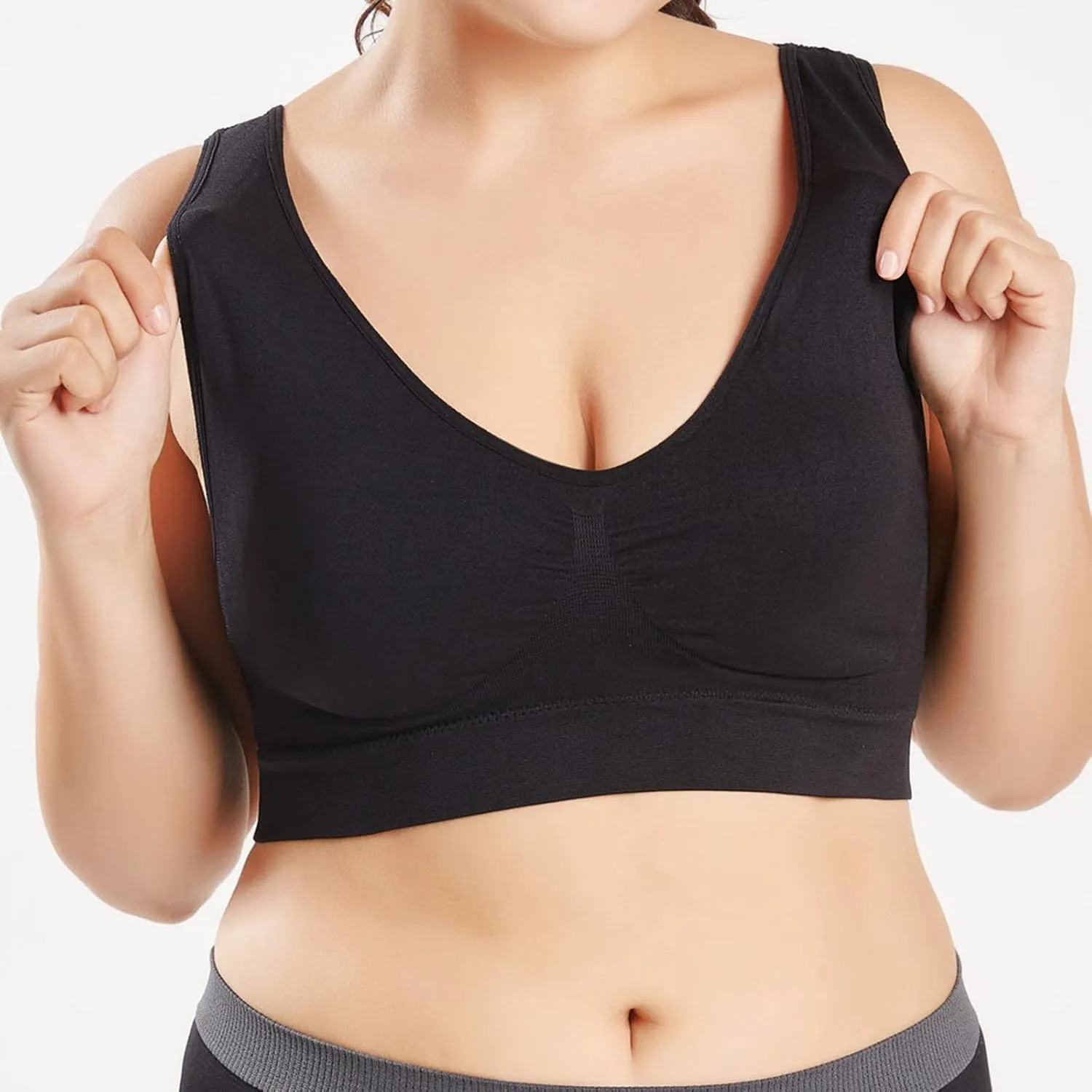 Sports Bras for Women Pack Padded Sports Large Bra No Underwire Full Coverage Workout Crop Tops Everyday Wear Solid