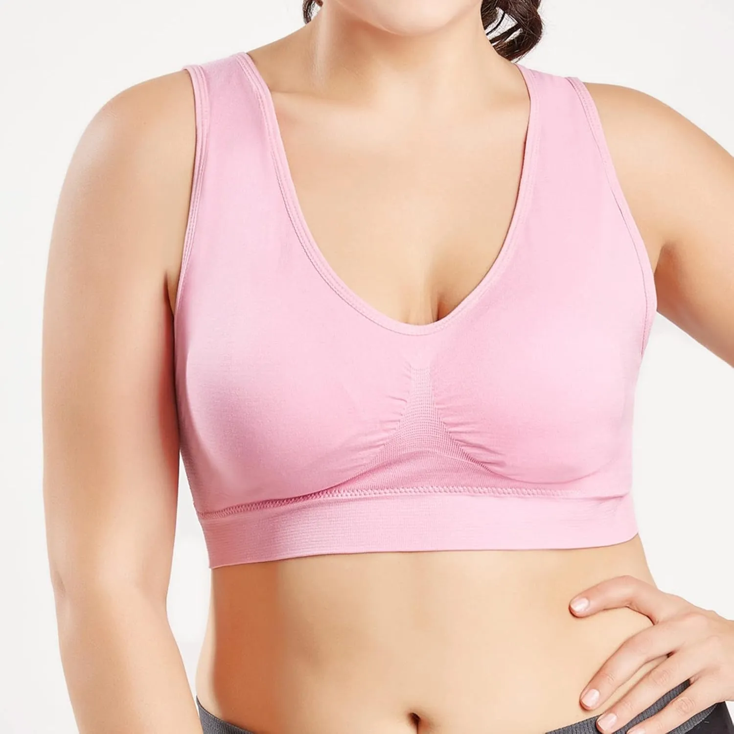 Sports Bras for Women Pack Padded Sports Large Bra No Underwire Full Coverage Workout Crop Tops Everyday Wear Solid