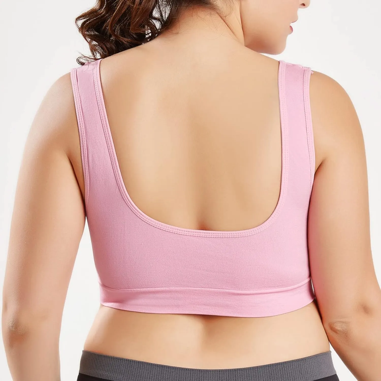 Sports Bras for Women Pack Padded Sports Large Bra No Underwire Full Coverage Workout Crop Tops Everyday Wear Solid