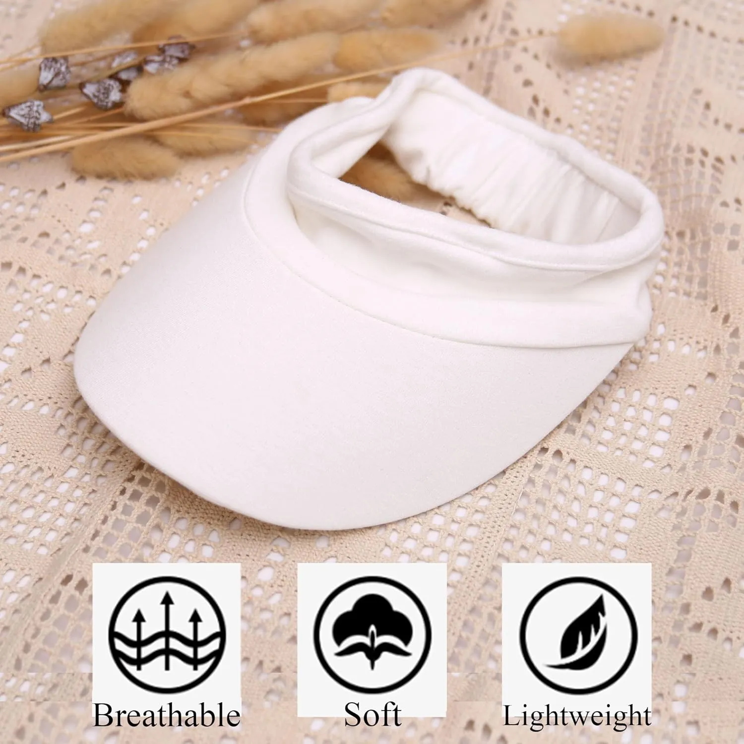 Sports Sun Visors Hat Women Men Elastic Cotton Visor Hats Slip-on UV Protection Adjustable Golf Beach Tennis Cap