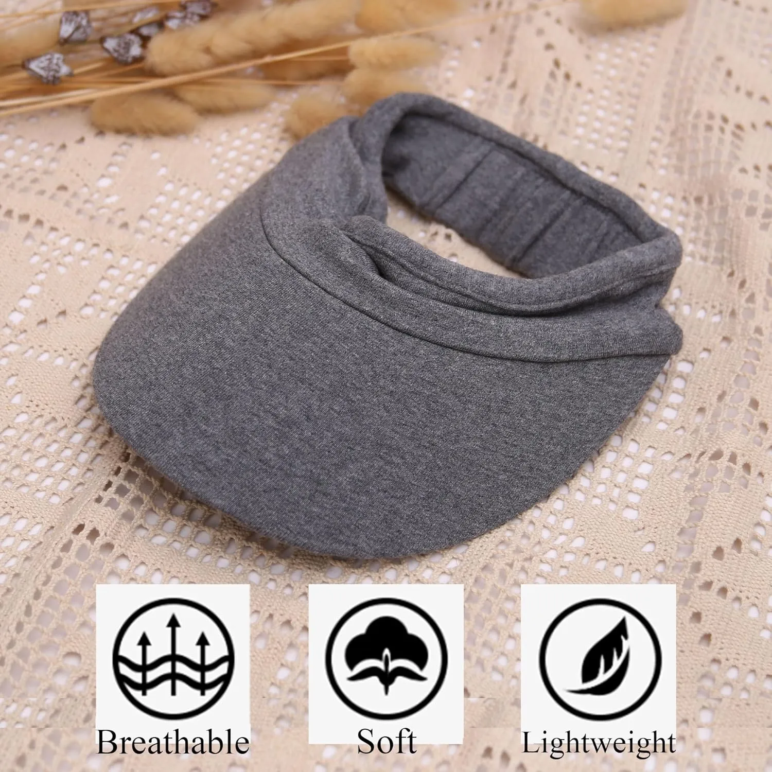 Sports Sun Visors Hat Women Men Elastic Cotton Visor Hats Slip-on UV Protection Adjustable Golf Beach Tennis Cap