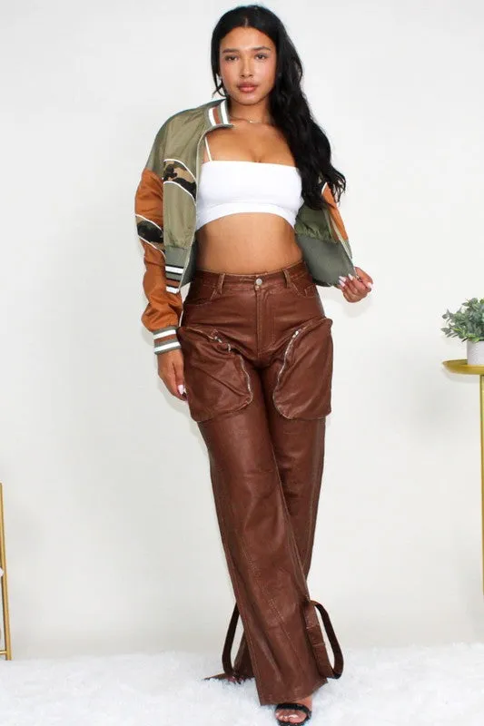 Sporty Color Block Brown/Green Jacket