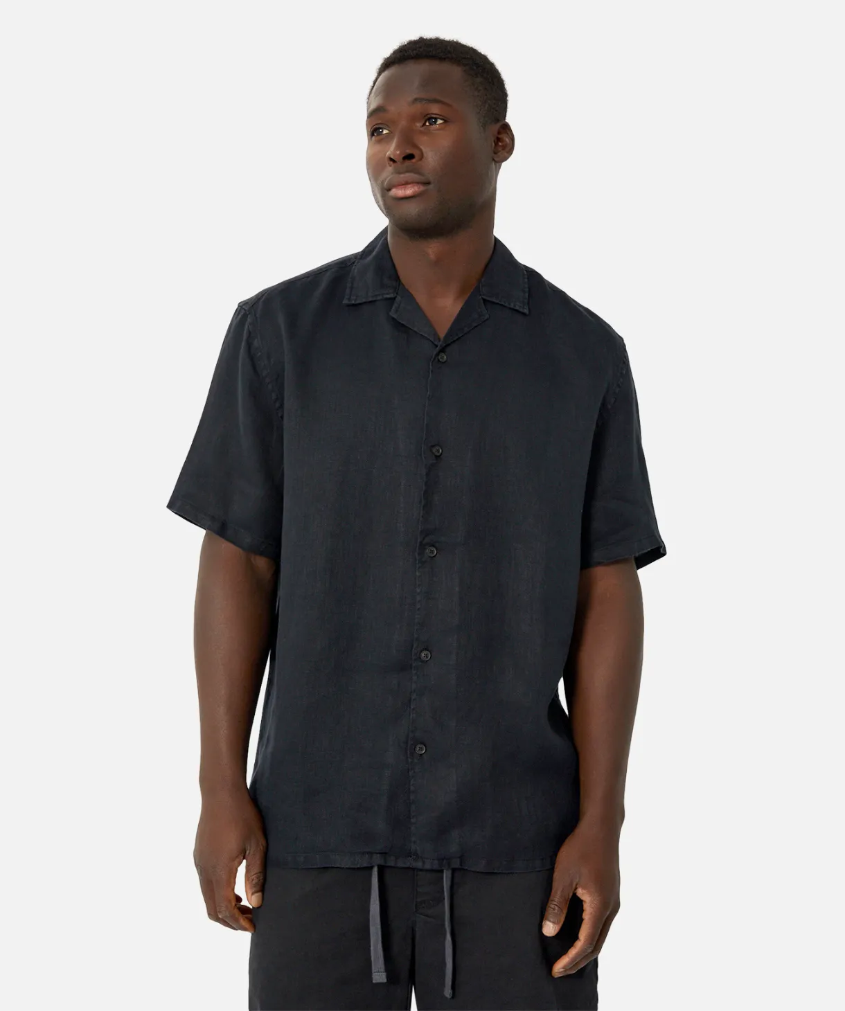 The Del Sur Linen S/s Shirt - OD Black