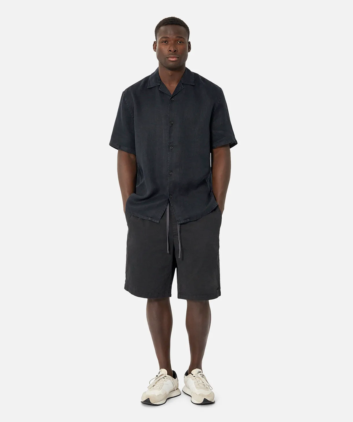 The Del Sur Linen S/s Shirt - OD Black