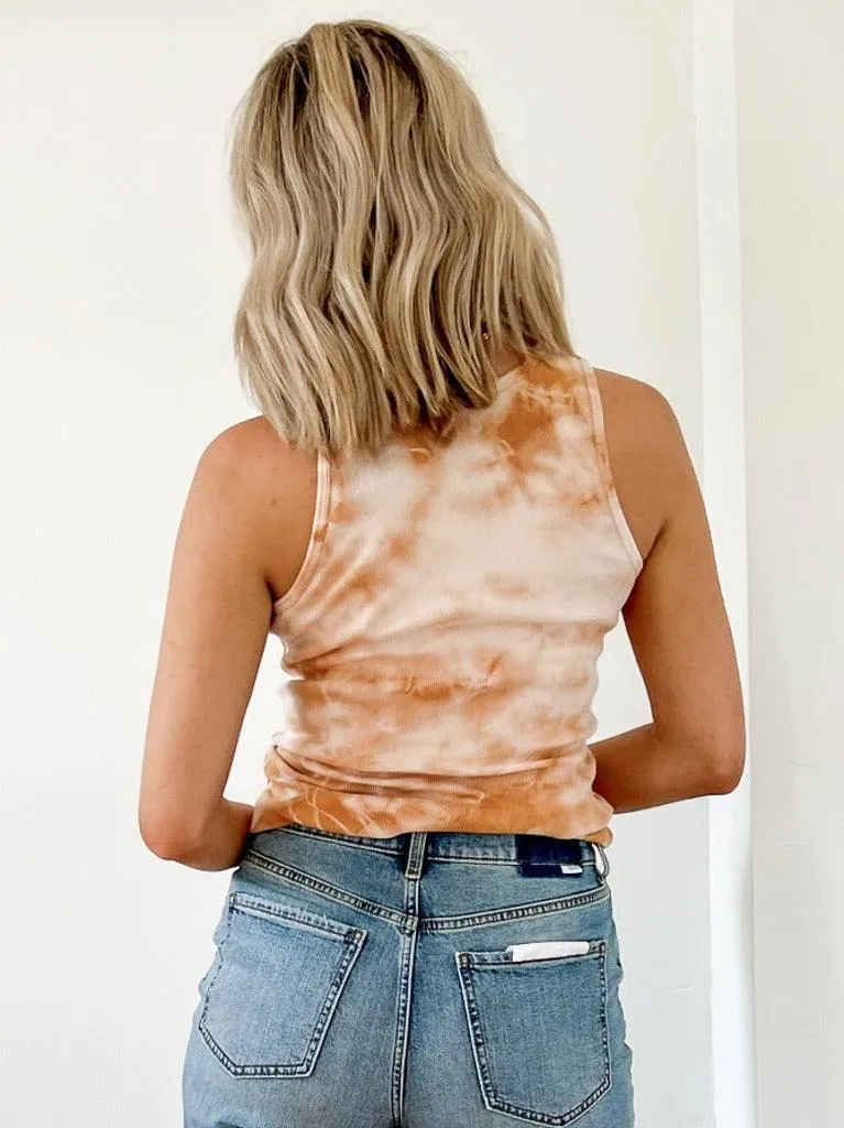 Vernon Turquoise Accent Tank - Rust Tie-Dye
