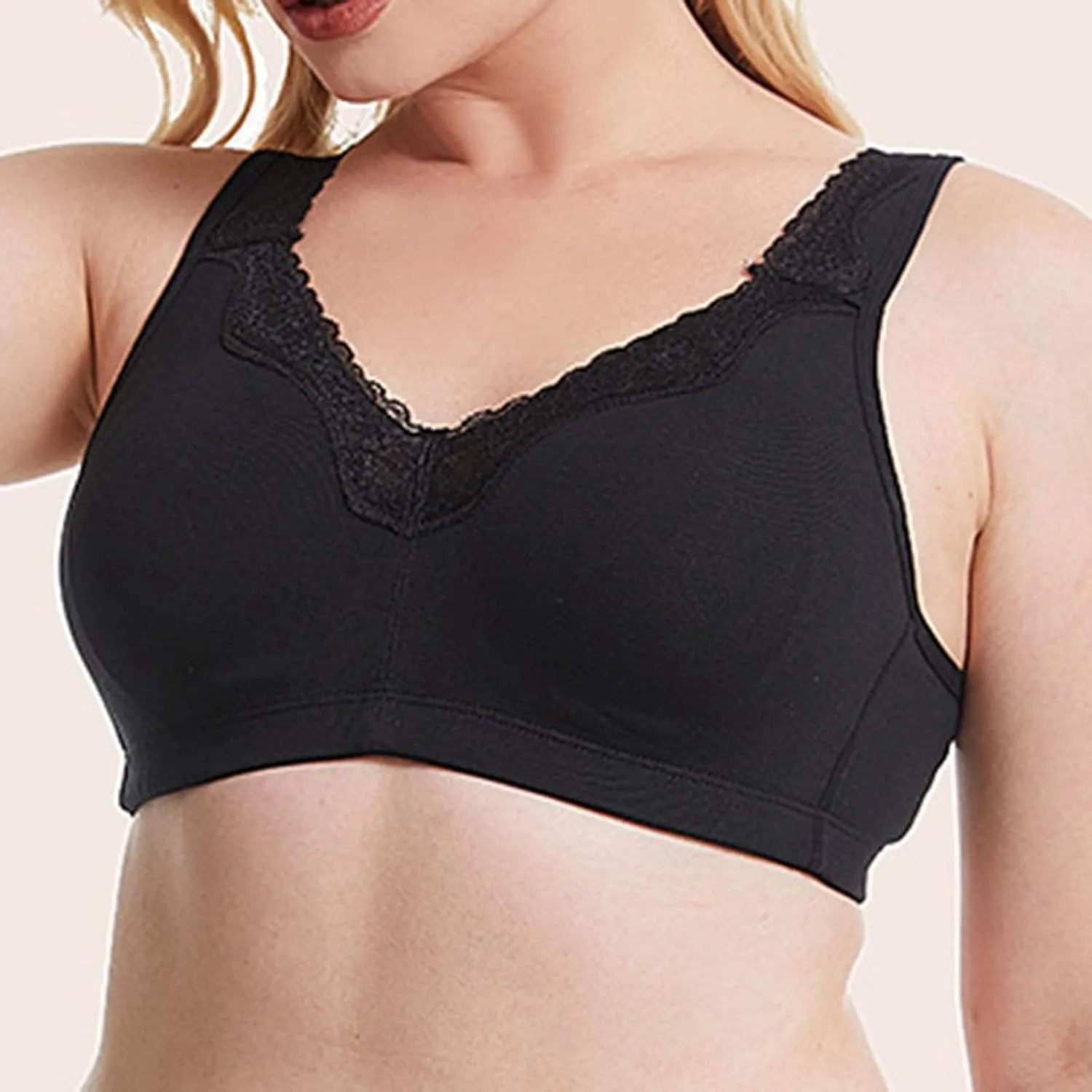 Women Oversized Wireless Sports Bra Breathable Everyday Comfort Cotton Bra No Underwear Active Yoga Sports Bras