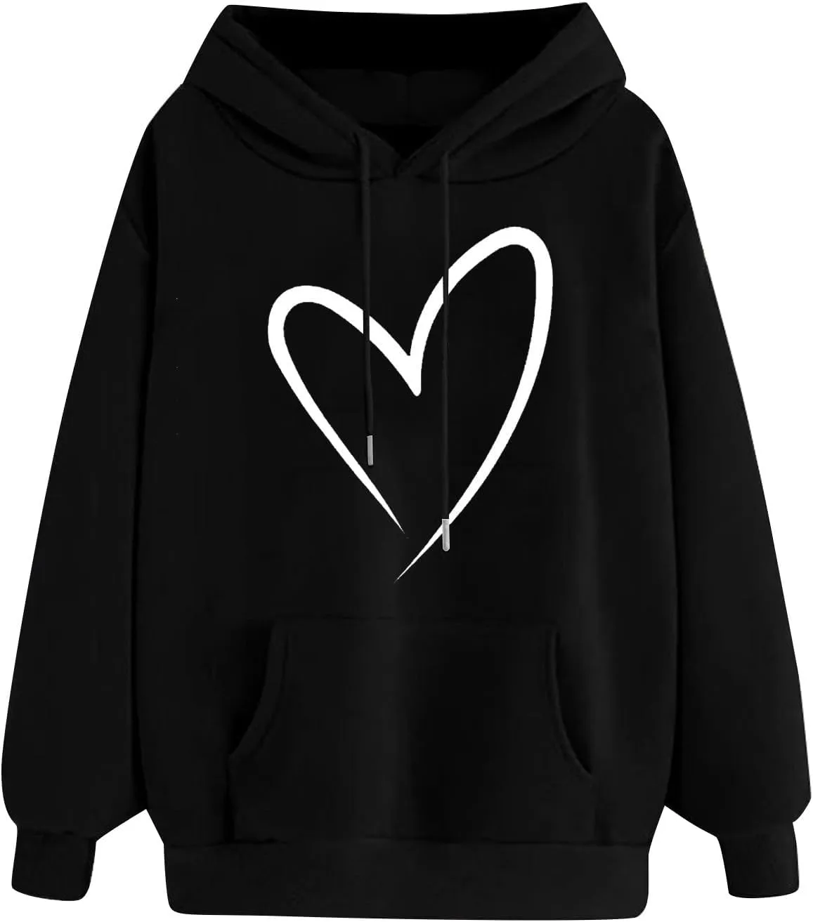 Women's Hoodies & Sweatshirts Cute Long Sleeve Drawstring Pullover Casual Oversized Track Shirts Sweater Plus Size