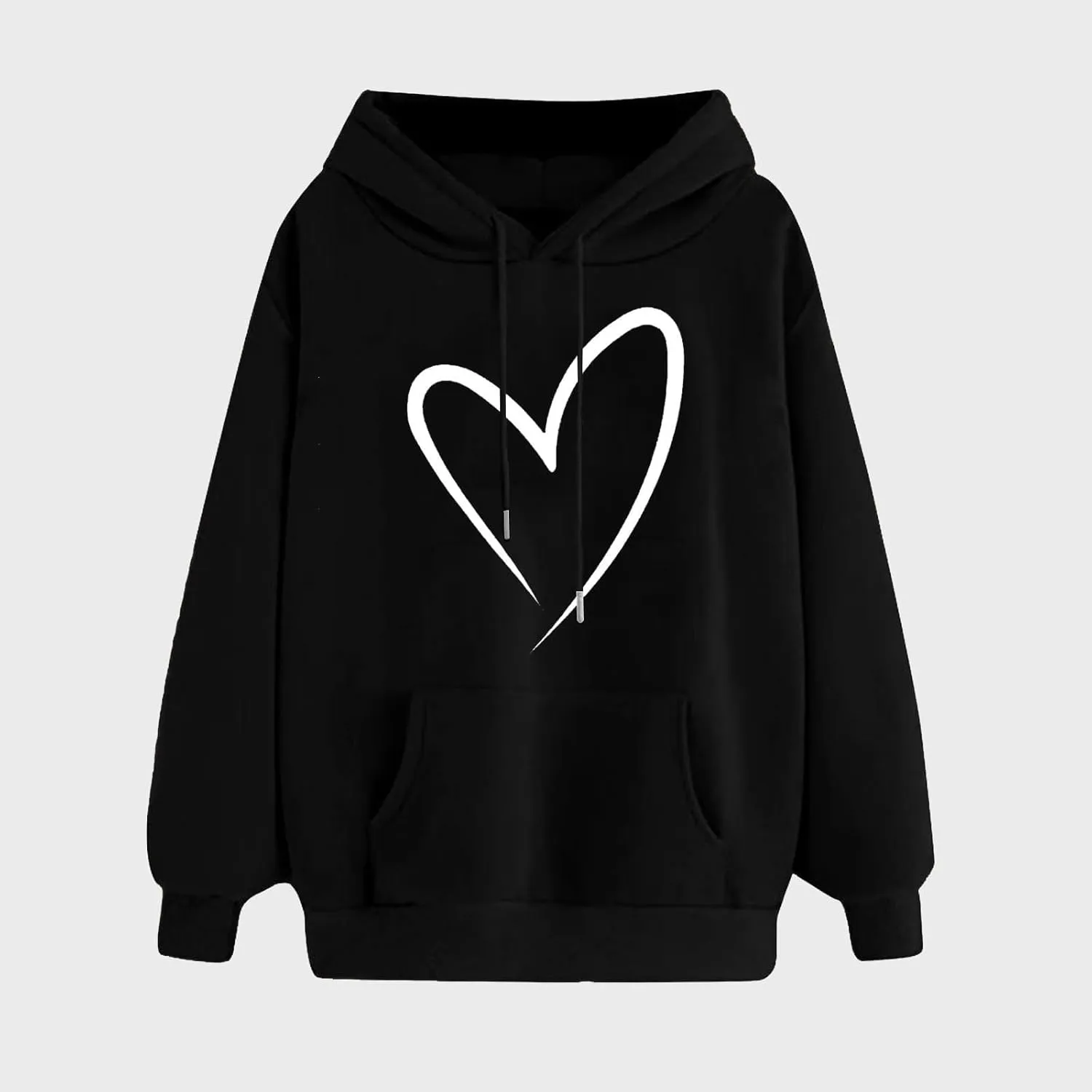 Women's Hoodies & Sweatshirts Cute Long Sleeve Drawstring Pullover Casual Oversized Track Shirts Sweater Plus Size