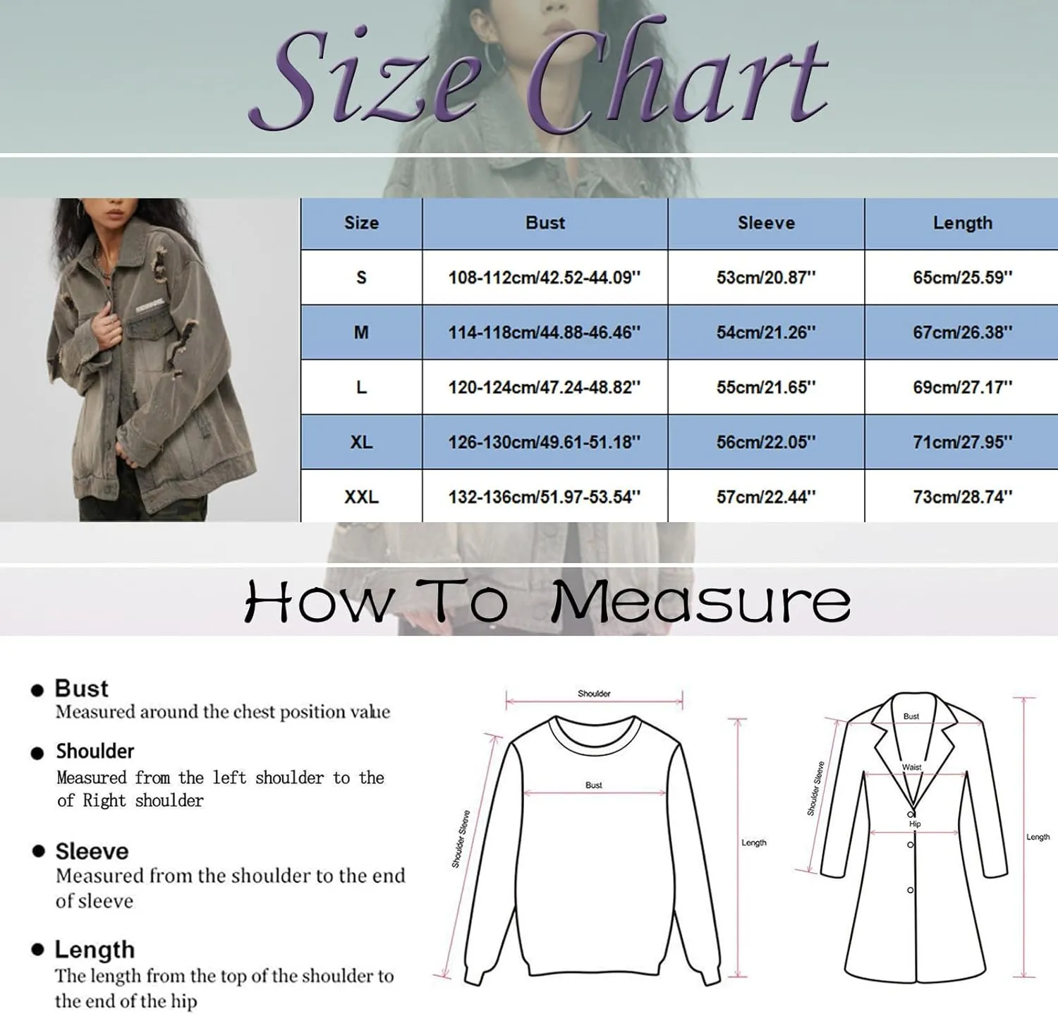Women's Short Denim Jacket Basic Ripped Cropped Jean Jacket Button Down 3/4 Sleeve Light Wash Distressed Trucker Coat