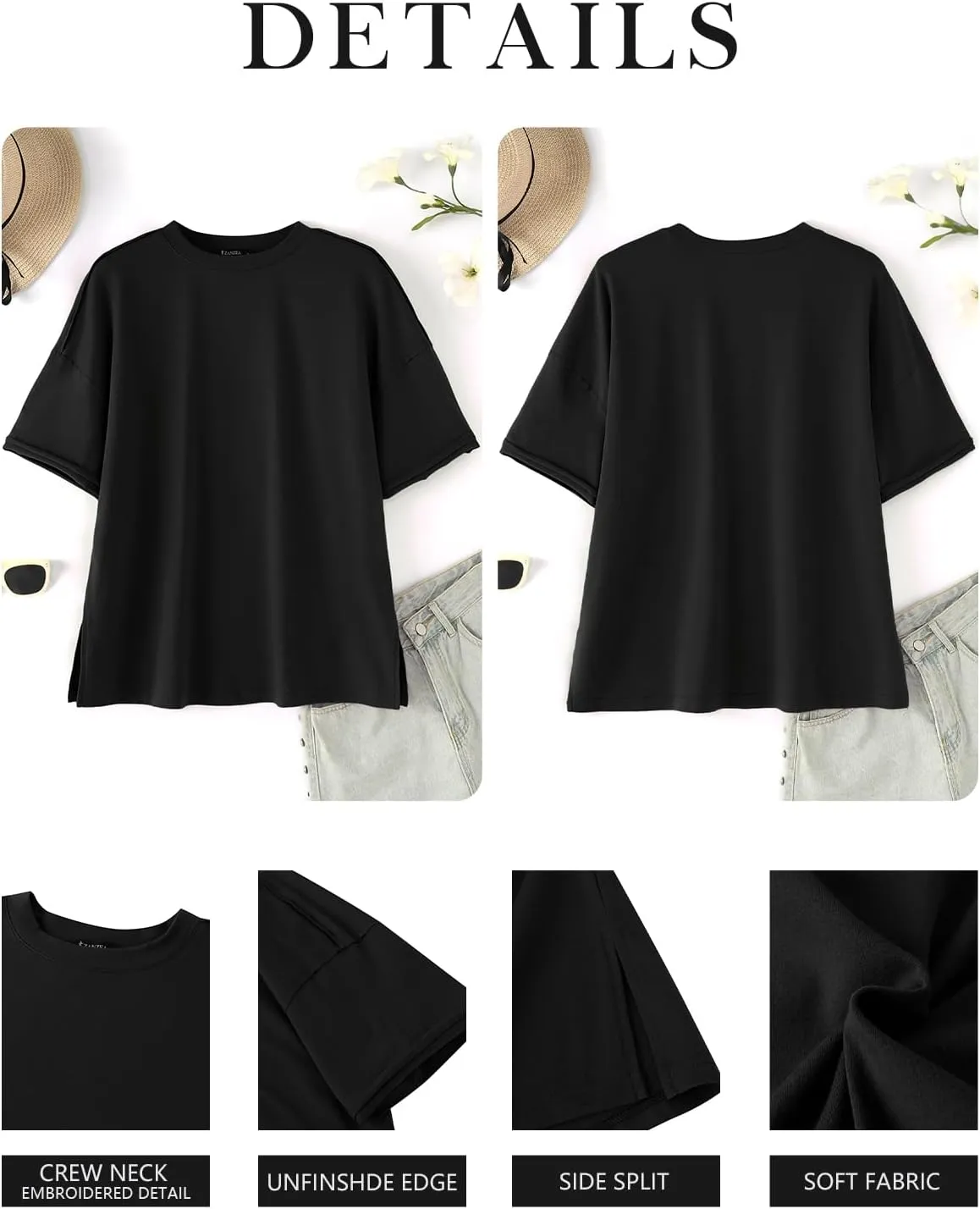 ZANZEA Oversized T Shirts for Women Short Rolled Sleeve Round Neck Summer Tops Drop Shoulder Casual Loose Basic Tees