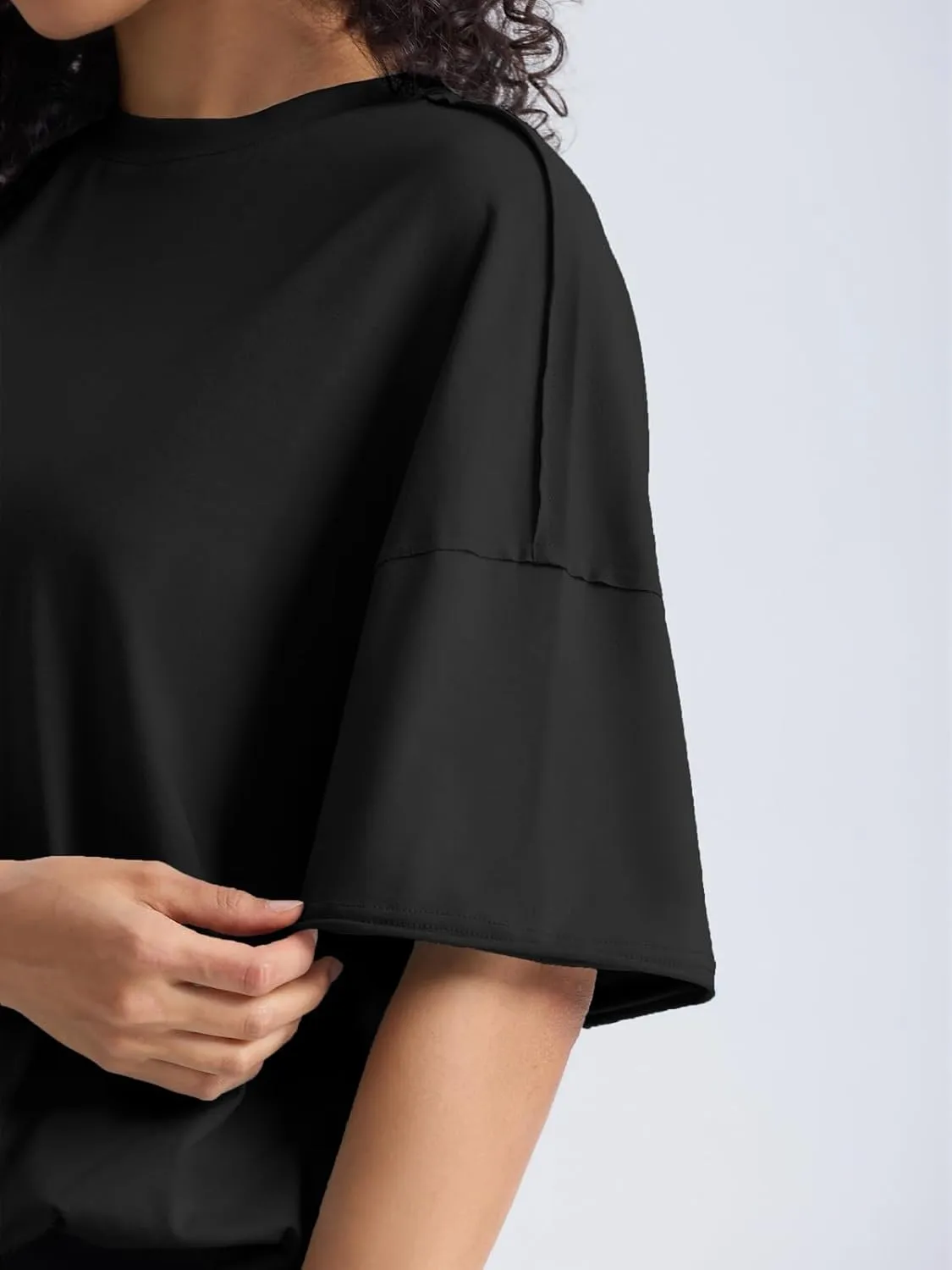 ZANZEA Oversized T Shirts for Women Short Rolled Sleeve Round Neck Summer Tops Drop Shoulder Casual Loose Basic Tees