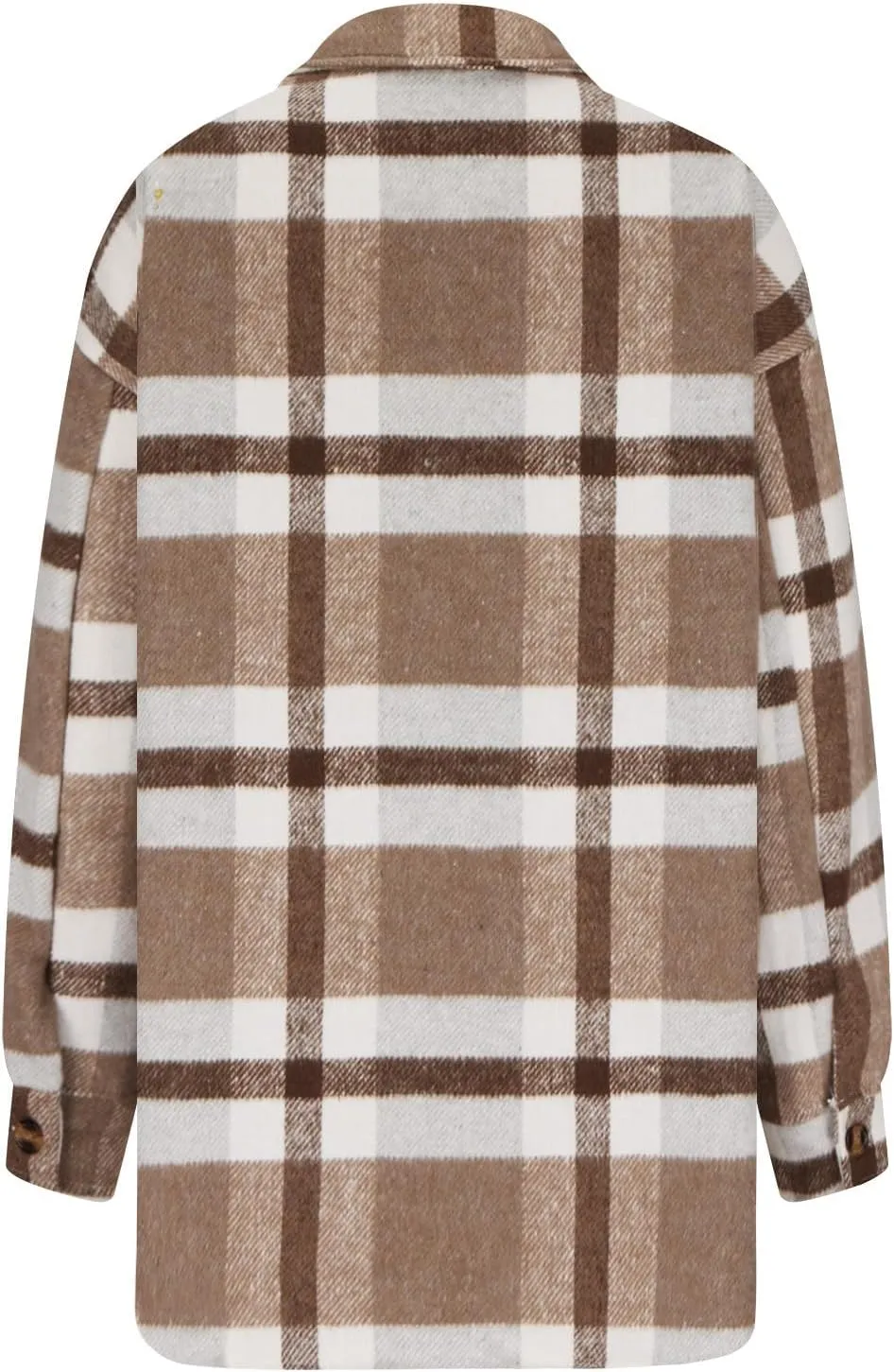 Zkuisw Wool Jackets for Women 2024 Plaid Printed Long Sleeve Turn-Down Collar Suit Cardigan Button Pocket Woolen Coat Tops